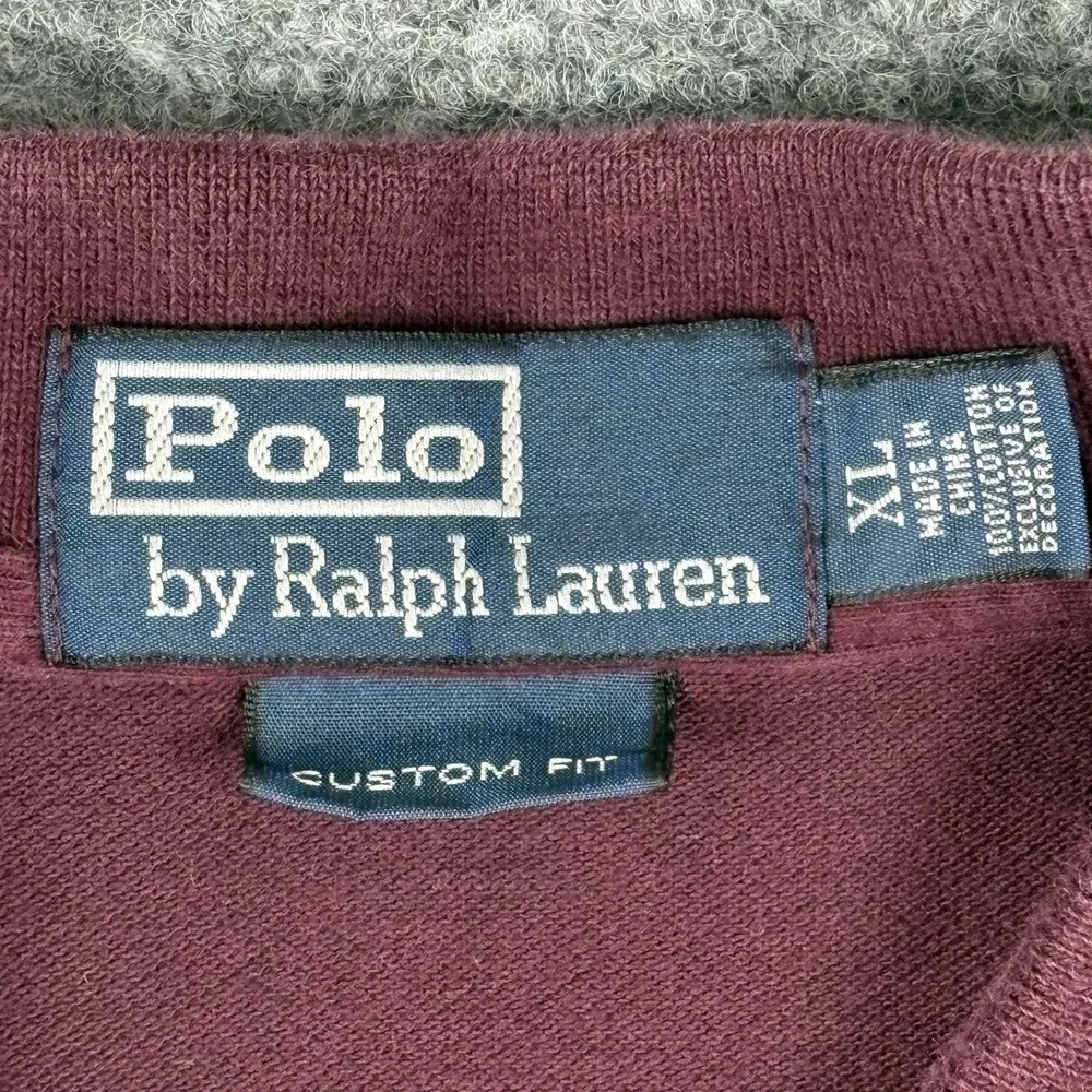 Vintage 90s Polo Ralph Lauren Striped Crest Polo Shirt Men's XL Custom Fit
